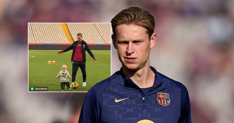 Miles de Jong (1) treedt in voetsporen van vader Frenkie en zet eerste stapjes bij FC Barcelona