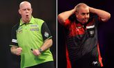 Michael van Gerwen kan Phil Taylor definitief voorbijsteken op het WK darts. © Getty Images & PDC Darts, beeldbewerking Sportnieuws.nl