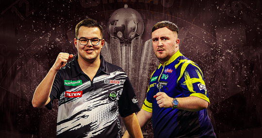 Hoogtepunten finale WK darts | Zelfs bloed en wesp deren krankzinnige Luke Littler niet tegen Gian van Veen