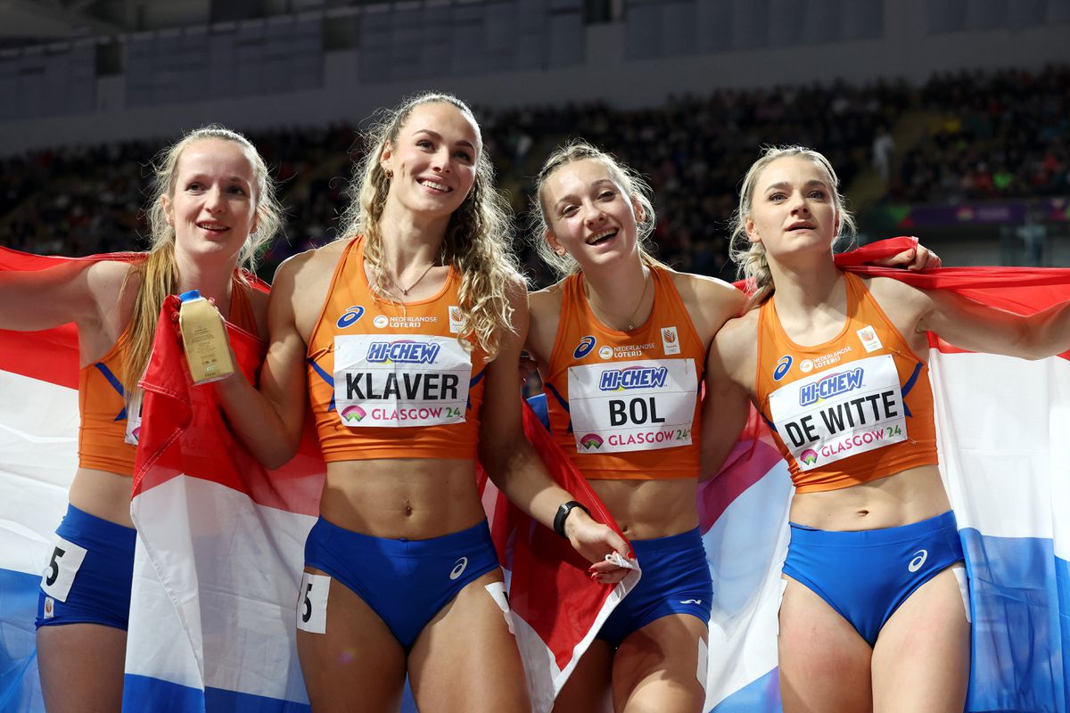 Estafettevrouwen grijpen aan de hand van Femke Bol wereldtitel op de 4x400 meter bij WK indoor