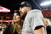 Taylor Swift en Travis Kelce. Getty Images