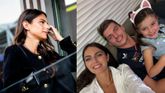 Kelly Piquet (links via ANP) met Max Verstappen en haar dochter Penelope (Instagram)