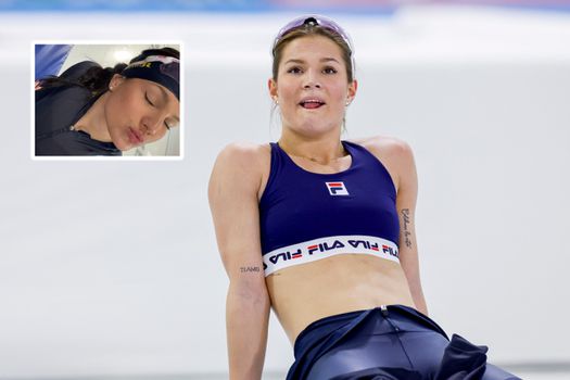 Schaatssensatie (17) Angel Daleman maakt indruk met 'Jutta Leerdam-look' en oogst complimenten