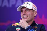 Max Verstappen tijdens de persconferentie in Japan © Getty Images