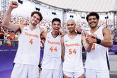 De Nederlandse 3x3 basketballers staan in de finale van de Olympische Spelen. © Getty Images