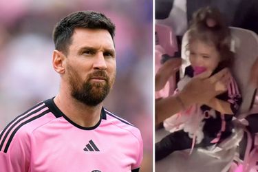 Lionel Messi schiet bal vol op klein meisje, maar haar vader vindt het niet zo erg