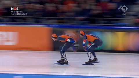 Jenning de Boo en Joep Wennemars voorkomen op miraculeuze wijze drama op WK sprint: 'Het past net'