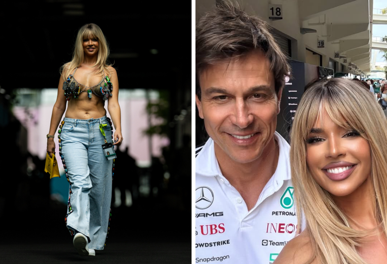 Onherkenbare 'sexy voetbalfan' duikt op bij GP van Miami in speciale Formule 1-outfit
