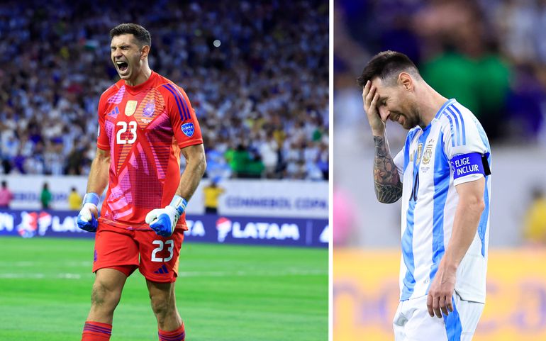 Lionel Messi mist panenka in penaltyserie Copa America, keeper Emiliano Martinez redt Argentinië