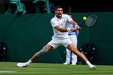 Novak Djokovic op Wimbledon. © Getty Images