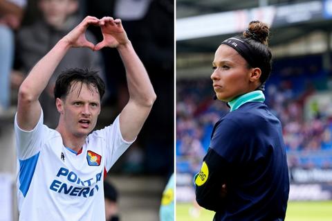 Vrouwelijke scheids (35) en voetballende geliefde (31) delen nieuwe mijlpaal
