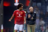 Joshua Zirkzee en Erik ten Hag. Getty Images