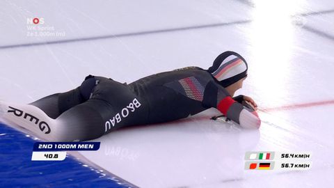 Flink schrikken in Thialf na gevaarlijke valpartij op WK sprint: 'Erger onheil bespaard'