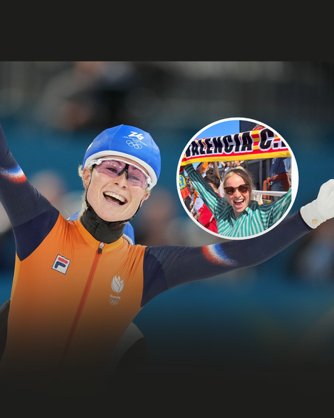 Nederlandse olympisch schaatskampioene duikt op bij Spaanse voetbalwedstrijd