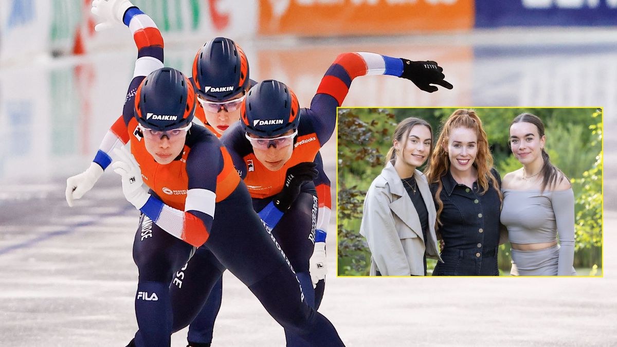 Femke Kok, Antoinette de Jong en Marrit Fledderus springen eruit op teamfoto: 'Wat anders dan schaatspakken'