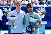 Jannik Sinner en Carlos Alcaraz op de Cincinnati Open. © Getty Images