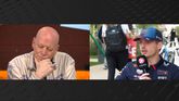 Max Verstappen over Peter van Egmond (links). © Screenshot Viaplay