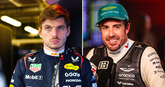 Max Verstappen en Fernando Alonso. © Getty Images