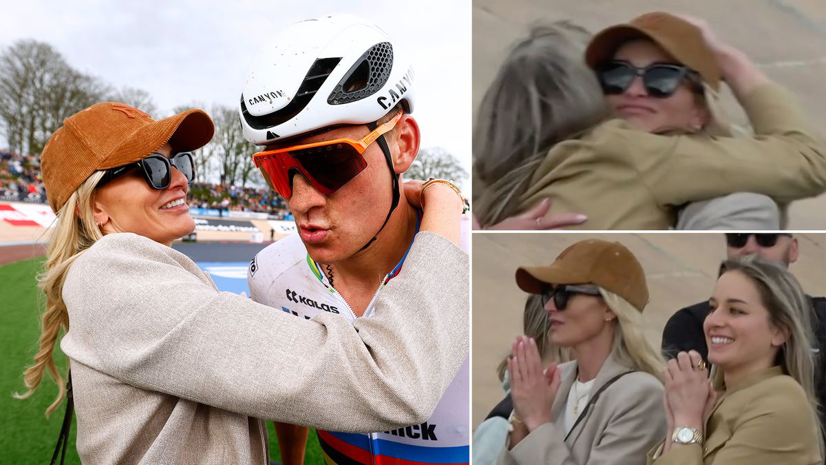 Emotionele Roxanne Bertels schreeuwt haar vriend Mathieu van der Poel naar de winst: 'Held'