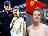 Max Verstappen, zijn moeder Sophie Kumpen en daarnaast Gina Schumacher © Getty Images, beeldbewerking Sportnieuws.nl