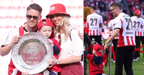Vriendin van Joey Veerman deelt hartverwarmende beelden van huldiging PSV