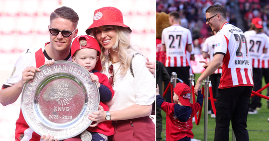 Vriendin van Joey Veerman deelt hartverwarmende beelden van huldiging PSV