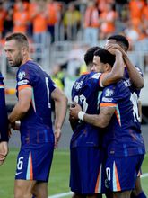 Memphis Depay maakte tegen Litouwen zijn 51ste goal voor Oranje en is daarmee recordhouder. ©Getty Images