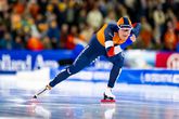Angel Daleman op haar nieuwe schoenen in Thialf. © Getty Images