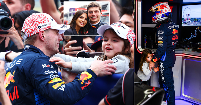 De mooiste momenten van 'bonuspapa' Max Verstappen en Penelope: van knuffelen tot handjes vasthouden