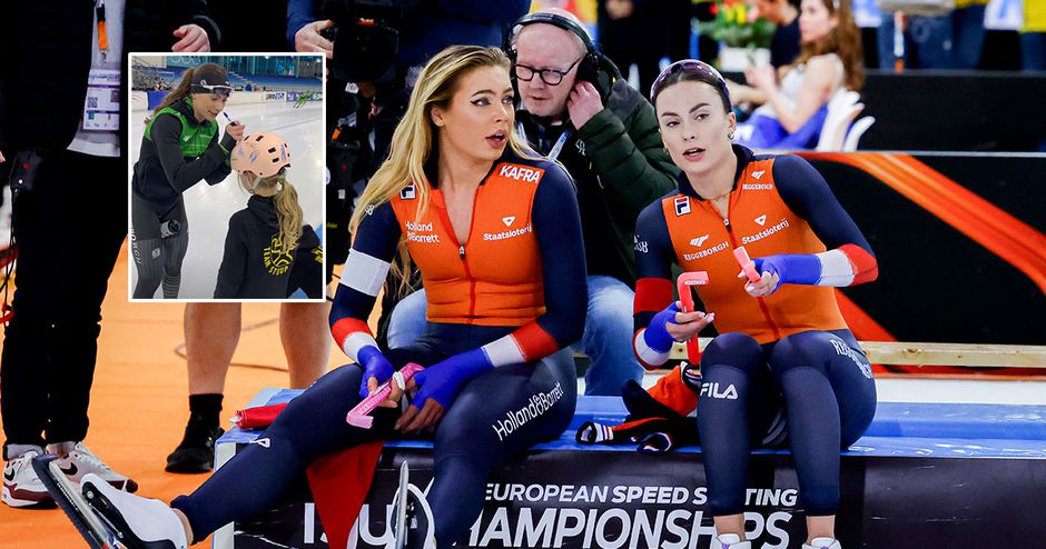 Jutta Leerdam en Femke Kok maken kinderen dolgelukkig in Thialf: 'Allemaal blije koppies'