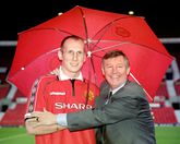 Jaap Stam en Alex Ferguson. © Getty Images