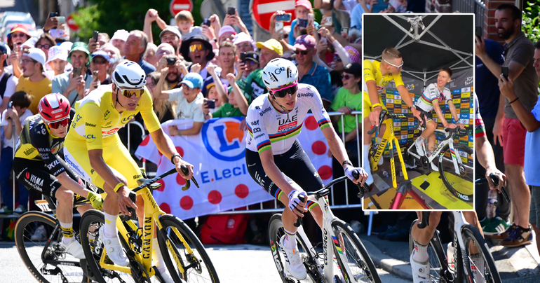 Aandoenlijk onderonsje tussen Mathieu van der Poel en grote concurrent in Tour: 'Dat is onmogelijk tegen jou'