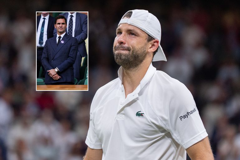 Ex-toptennisser Roger Federer kijkt verschrikt toe tijdens ramp voor goede vriend op Wimbledon