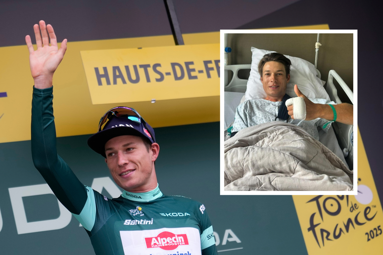Ziekenhuisfoto toont groot Tour-slachtoffer Jasper Philipsen: 'We staan de hele weg achter hem'