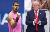 Carlos Alcaraz won de US Open onder toeziend oog van de Amerikaanse president Donald Trump. © Getty Images
