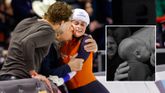 Irene Schouten, met als inzet samen met haar zoon en man © Getty Images en Instagram, beeldbewerking Sportnieuws.nl