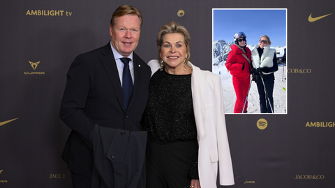 Stralende vrouw Ronald Koeman duikt op in de sneeuw na moeilijke periode