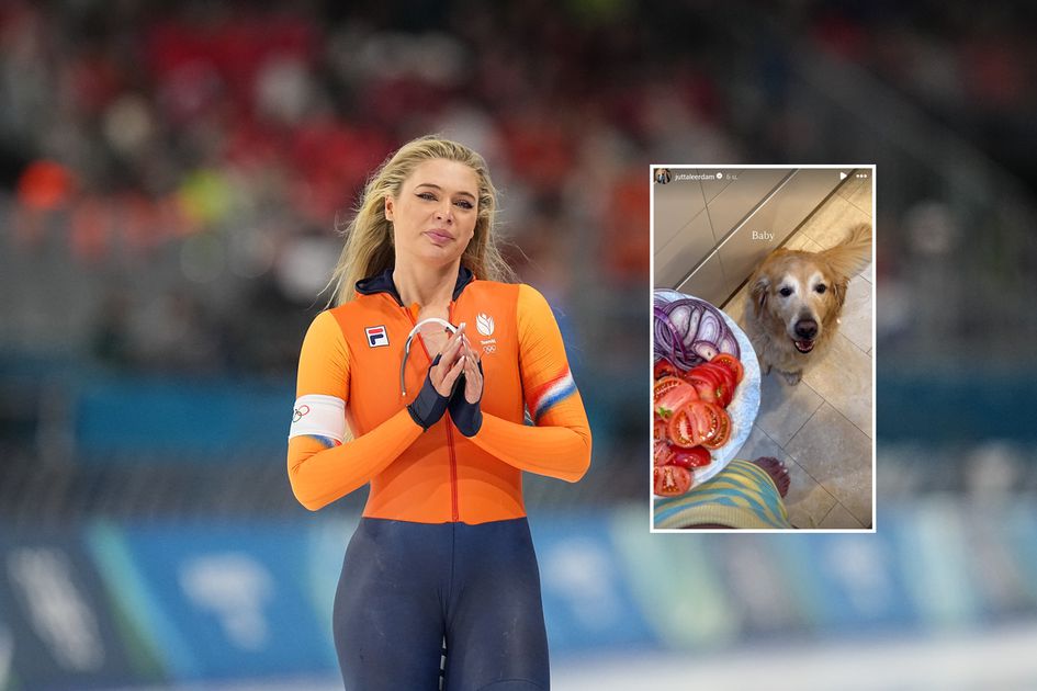 Topschaatsster Jutta Leerdam krijgt smakelijk diner voorgeschoteld door verloofde Jake Paul