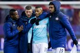 Florian Jozefzoon (L), Stijn Schaars (L) en Jurgen Locadia (R) troosten Luciano Narsingh na gemiste penalty. ©NL Beeld / Pro Shots.