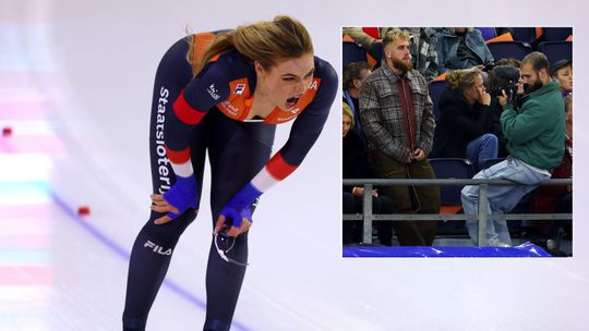 Topschaatsster Jutta Leerdam blinkt met speciaal bezoek uit bij EK sprint: 'Ik zag verdorie die Jake Paul weer staan'