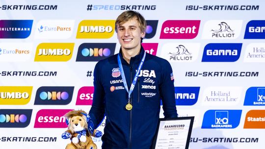 Nu al streep door vijfmaal olympisch goud voor topschaatser Jordan Stolz: 'Dat gaat hij niet rijden'