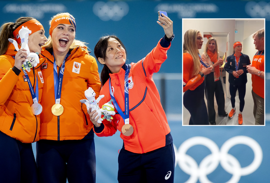 Prachtig onderonsje Jutta Leerdam en Femke Kok met koning Willem-Alexander en Máxima: 'Dit is niet normaal'