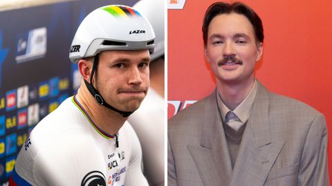 Hattrick Harrie Lavreysen poseert op hilarische wijze met Bram Krikke: 'Wie is wie?'