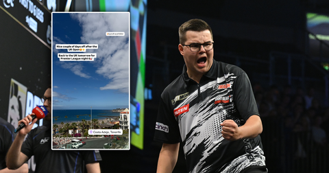 Topdarter Gian van Veen brengt met vriendin bliksembezoek aan warm oord vlak voor clash in Premier League