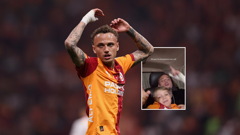 Oranje-international Noa Lang beleeft magische avond met Galatasaray: zoontje viert kampioensfeest mee op het veld