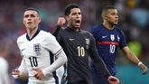 Phil Foden, Jude Bellingham en Kylian Mbappé zijn de drie duurste spelers op het EK. © Getty Images, bewerking Sportnieuws