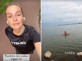 Irene Schouten keek haar man raar aan. © Instagram / Irene Schouten, beeldbewerking Sportnieuws.nl