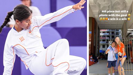 B-girl India Sardjoe fleurt op na vierde plek bij breaking: 'Toch een foto met de goat'