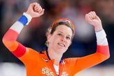 Ireen Wüst bij haar afscheid van het schaatsen in Heerenveen in 2022. ©Getty Images