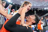 Arvin Slagter  met dochtertje Ella na het olympische goud(©Getty Images)